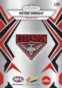 2024 Select AFL Footy Stars - Luminous #L50 Peter Wright Back